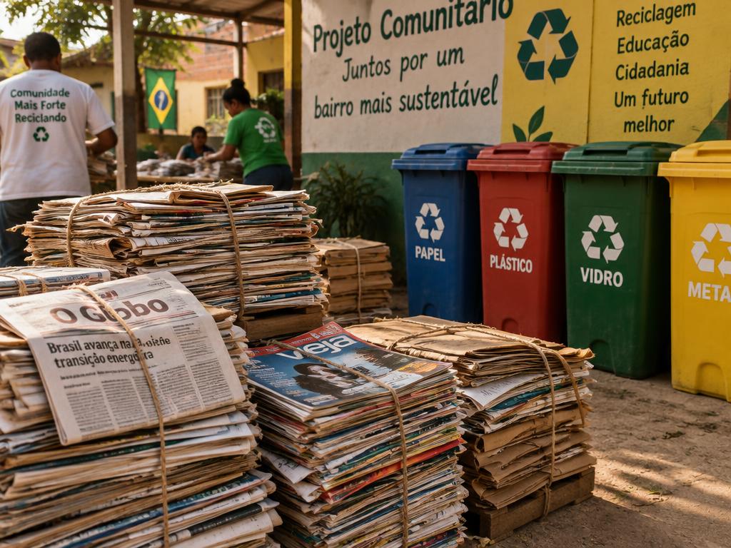 Livros separados para reciclagem